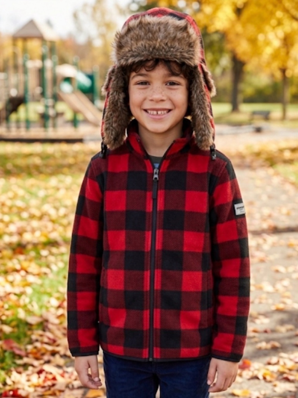 Amazon Essentials Fleece Zip-Up AND Matching Hat
